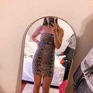 cheetah print strapless dress